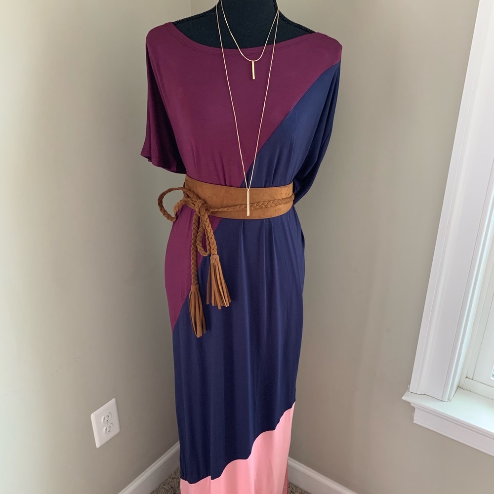 Boutique Asymmetrical Shoulder Jersey Dress